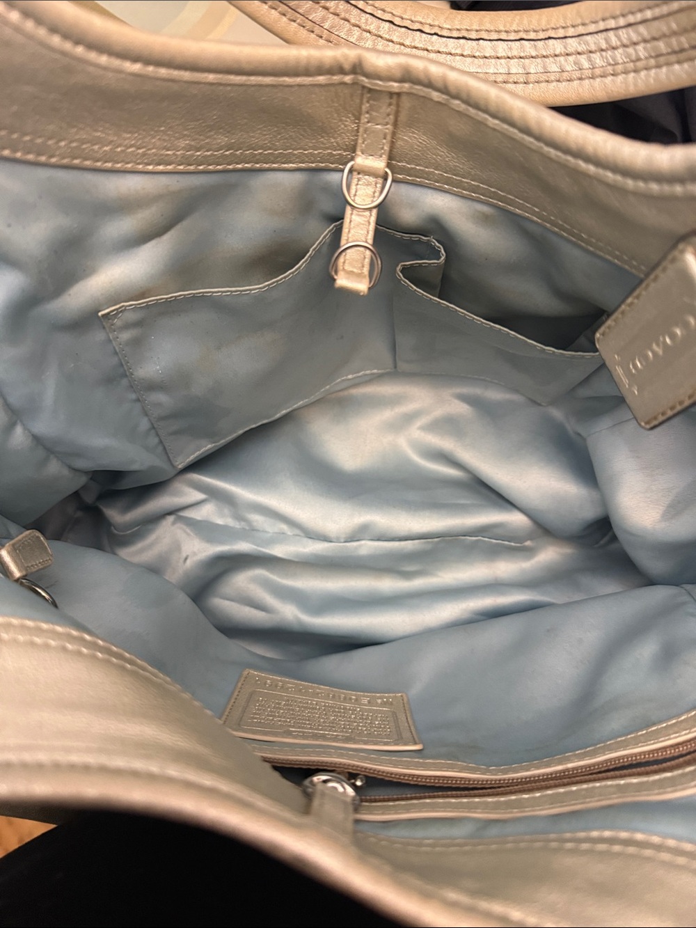 Coach Shimmering Silver Shoulder Bag - Picture 7 of 8